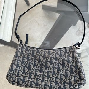 Rare Vintage Dior blue monogram pochette bag